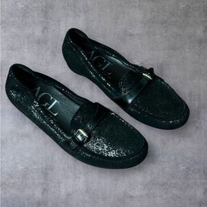 AGL Black Loafers with Buckle Detail